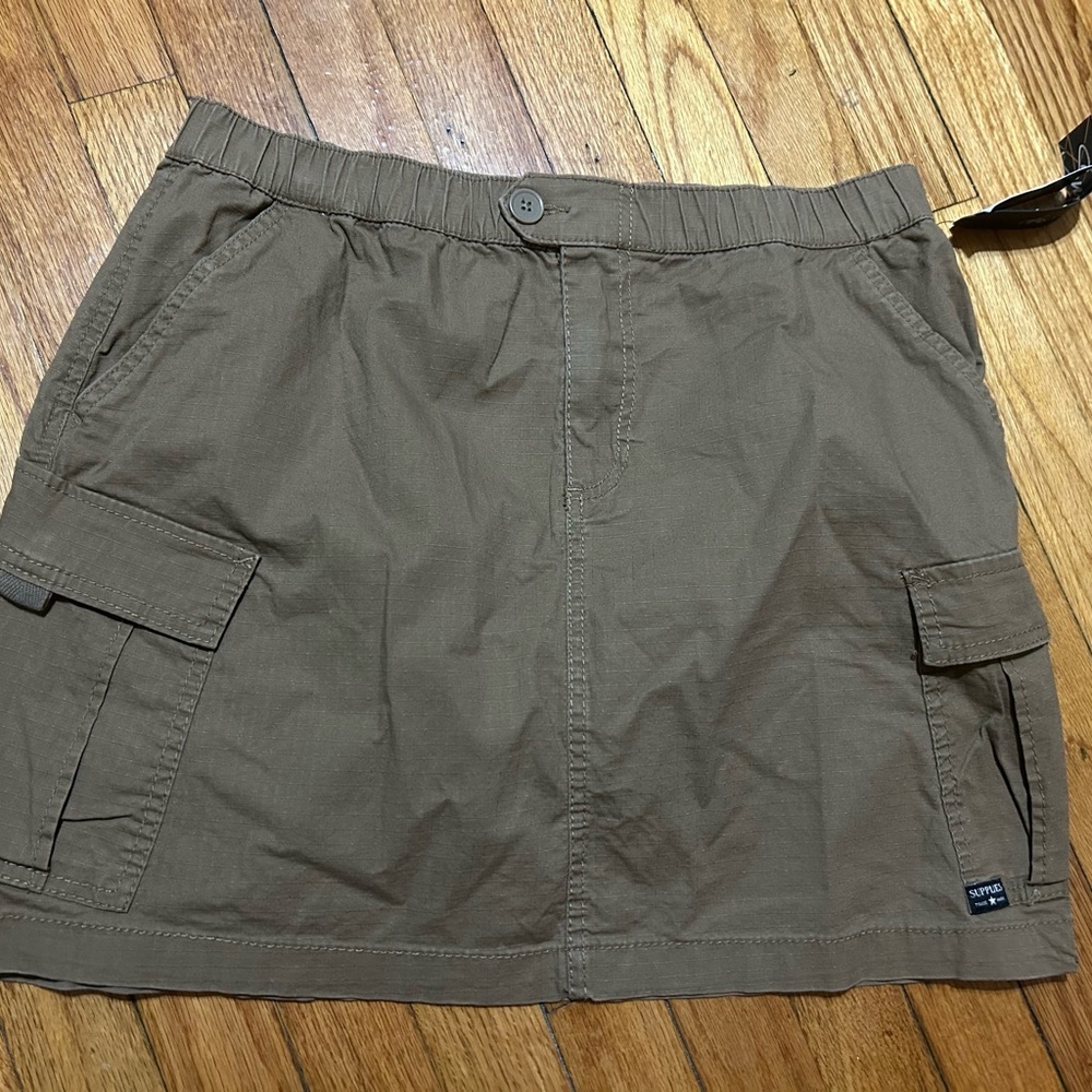 Supplies by UNIONBAY Womens Cargo Skirt Size 10 Brown Tan Stretch Ripstop - Picture 2 of 8